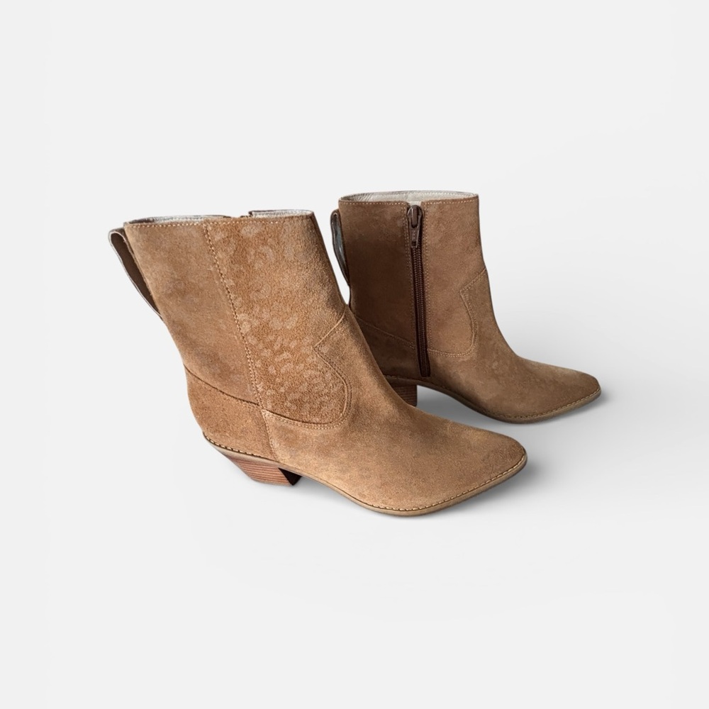 Able Brown Suede Ankle Booties size 7